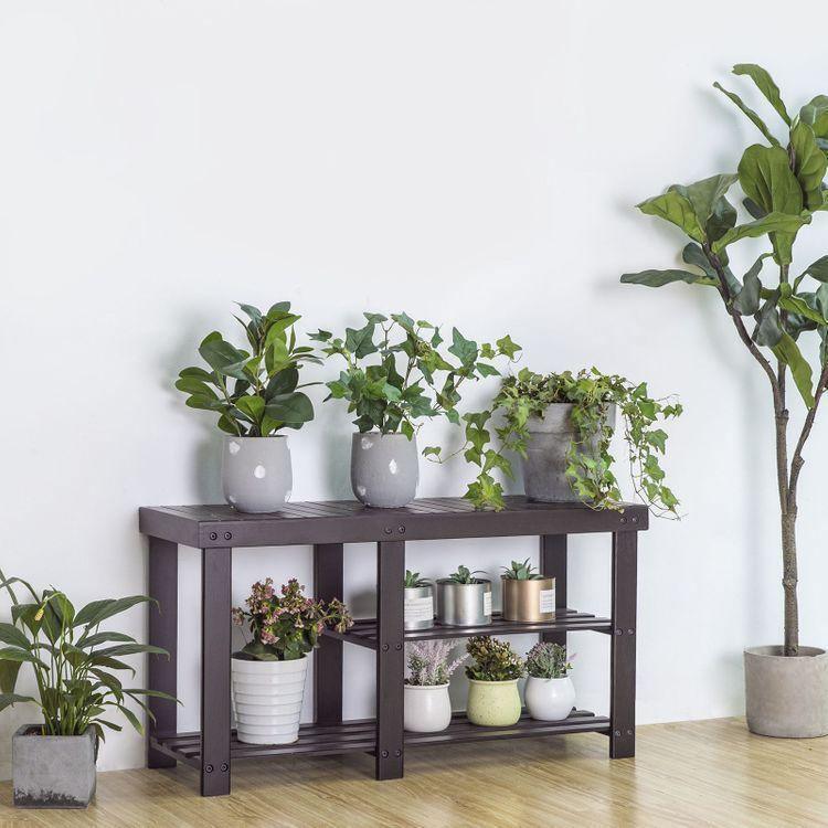 Bamboo Shoe Rack Bench FredCo