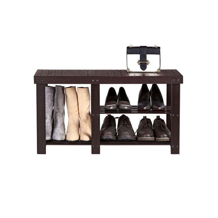 Bamboo Shoe Rack Bench FredCo
