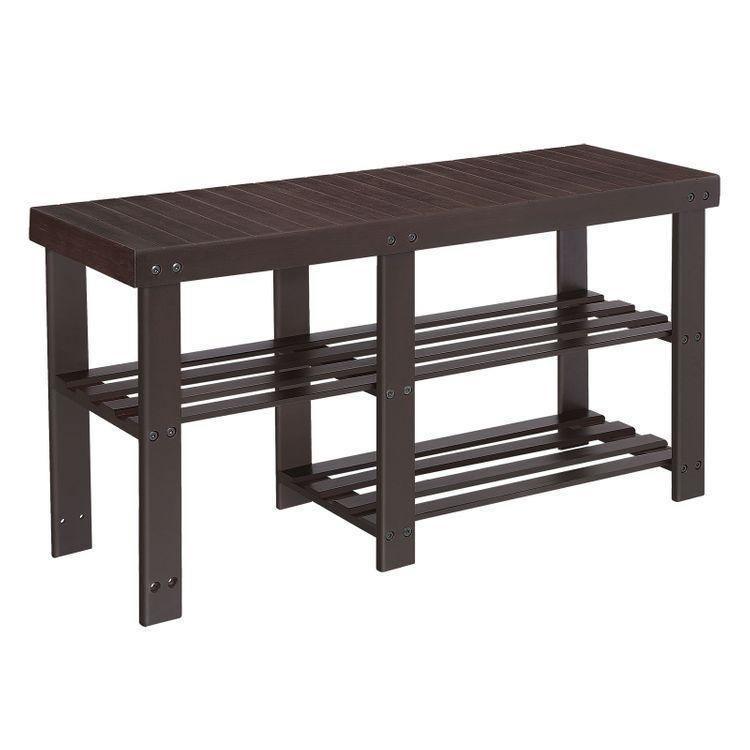 Bamboo Shoe Rack Bench FredCo