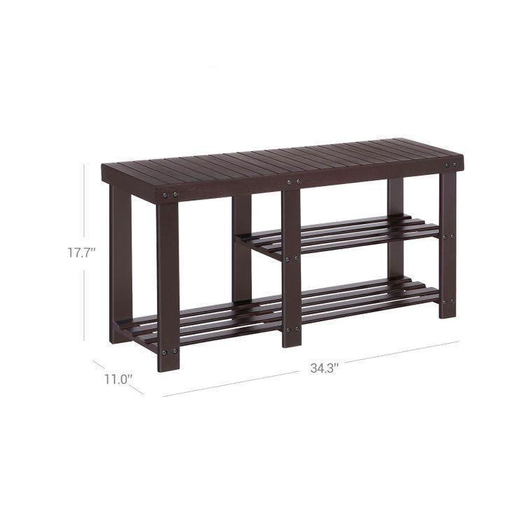 Bamboo Shoe Rack Bench FredCo