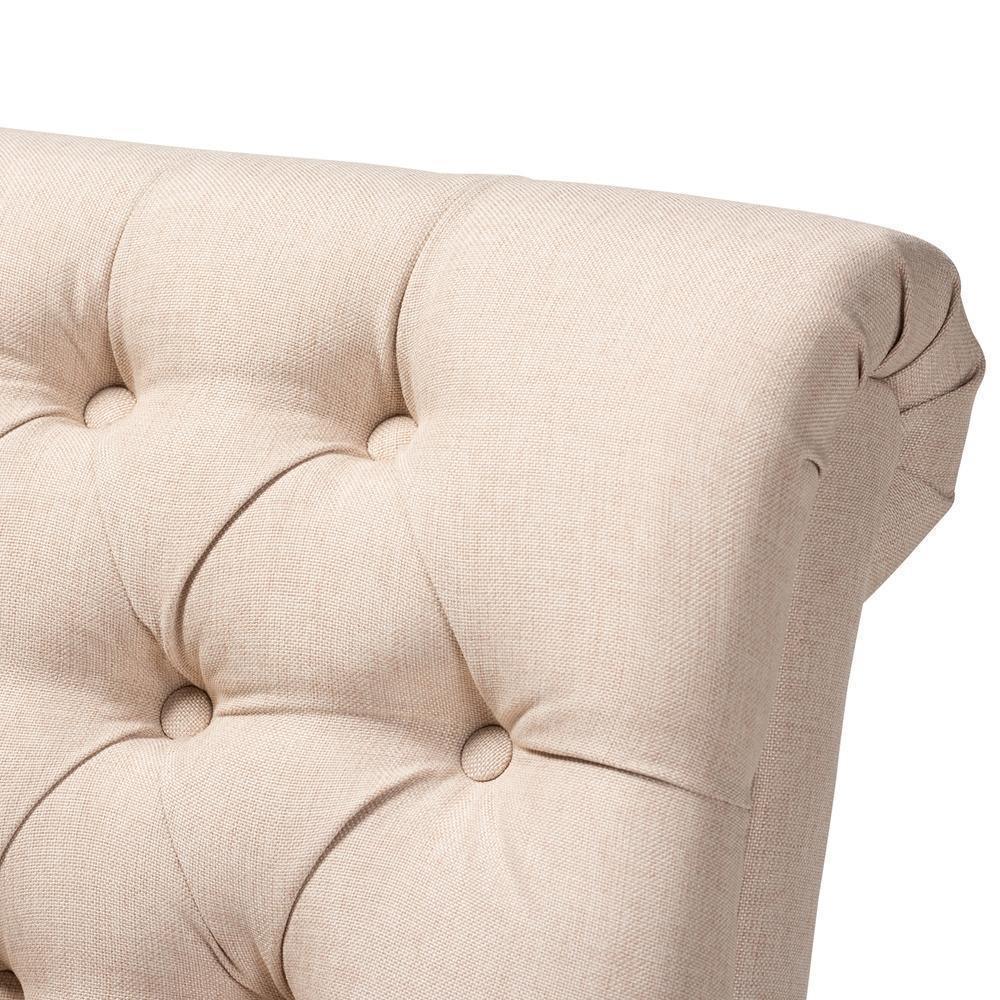 Barthe Classic and Traditional Beige Fabric Upholstered Accent Chair with Rolled Back FredCo