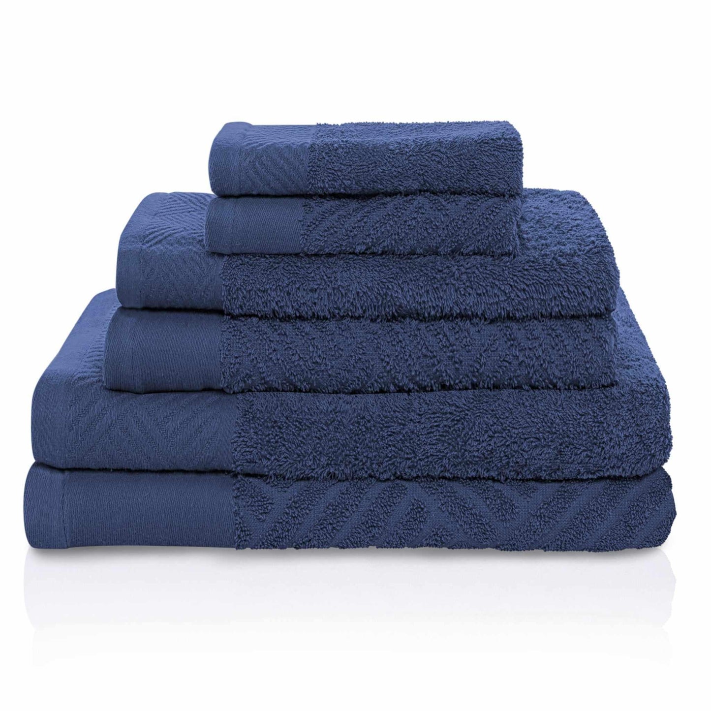 Basket Weave Egyptian Cotton Jacquard Soft Absorbent 6-Piece Towel Set FredCo
