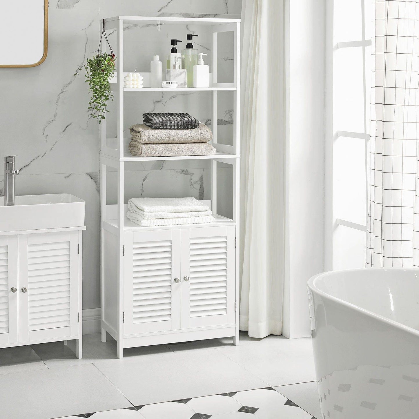 Bathroom Tall Cabinet Matte White FredCo