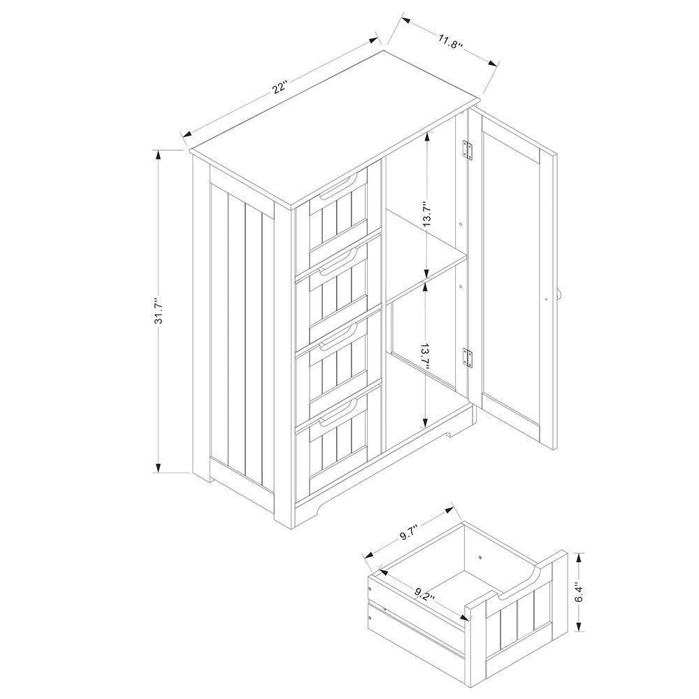Bauer Modern and Contemporary White Finished Wood 4-Drawer Bathroom Storage Cabinet FredCo