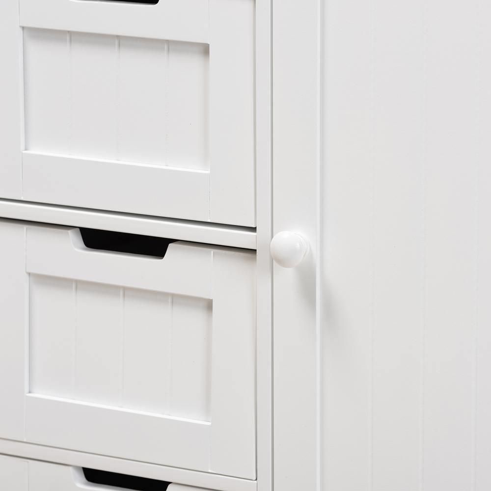 Bauer Modern and Contemporary White Finished Wood 4-Drawer Bathroom Storage Cabinet FredCo