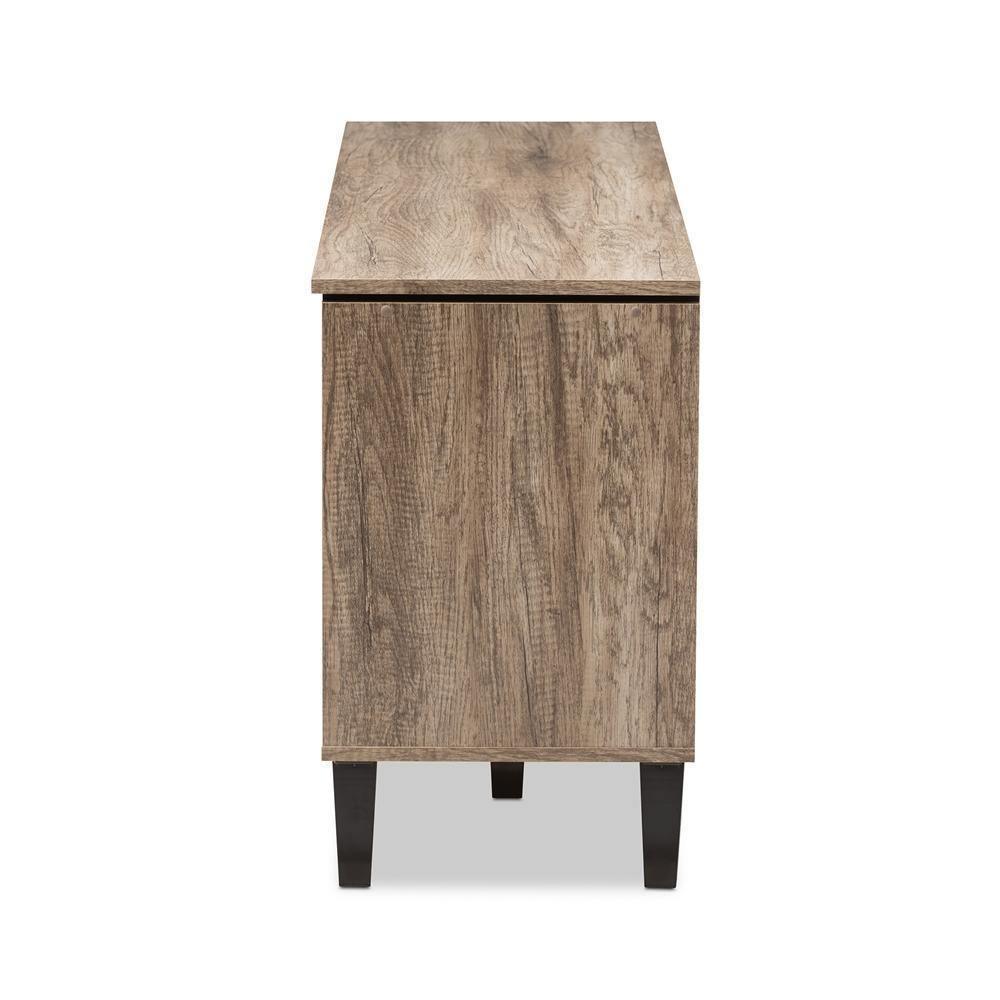Beacon Modern and Contemporary Light Brown Wood 55-Inch TV Stand FredCo
