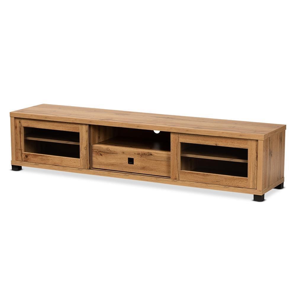 Beasley Modern and Contemporary Oak Brown Finished Wood 1-Drawer TV Stand FredCo