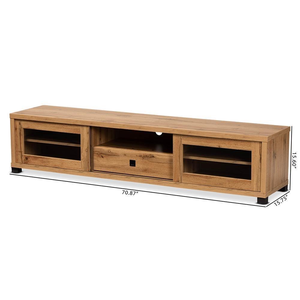 Beasley Modern and Contemporary Oak Brown Finished Wood 1-Drawer TV Stand FredCo