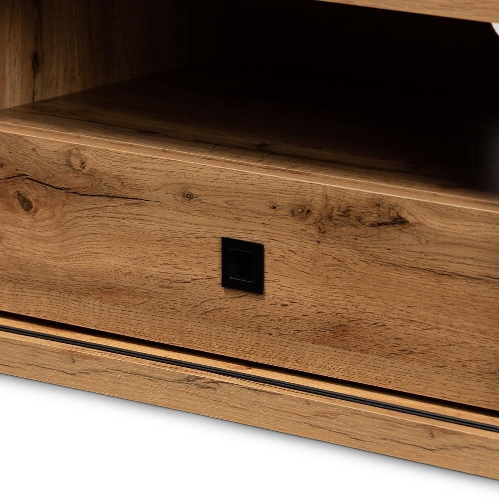 Beasley Modern and Contemporary Oak Brown Finished Wood 1-Drawer TV Stand FredCo