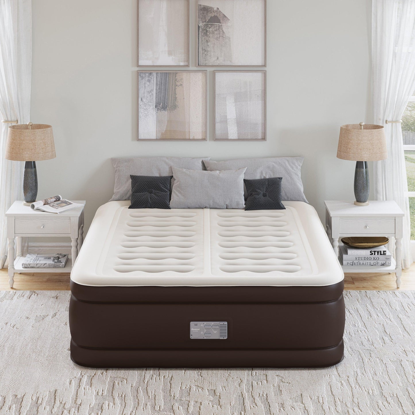 Beautyrest Silver Duet 18-inch Queen Air Mattress with 3 Adjustable Chambers AMZDT18QN FredCo