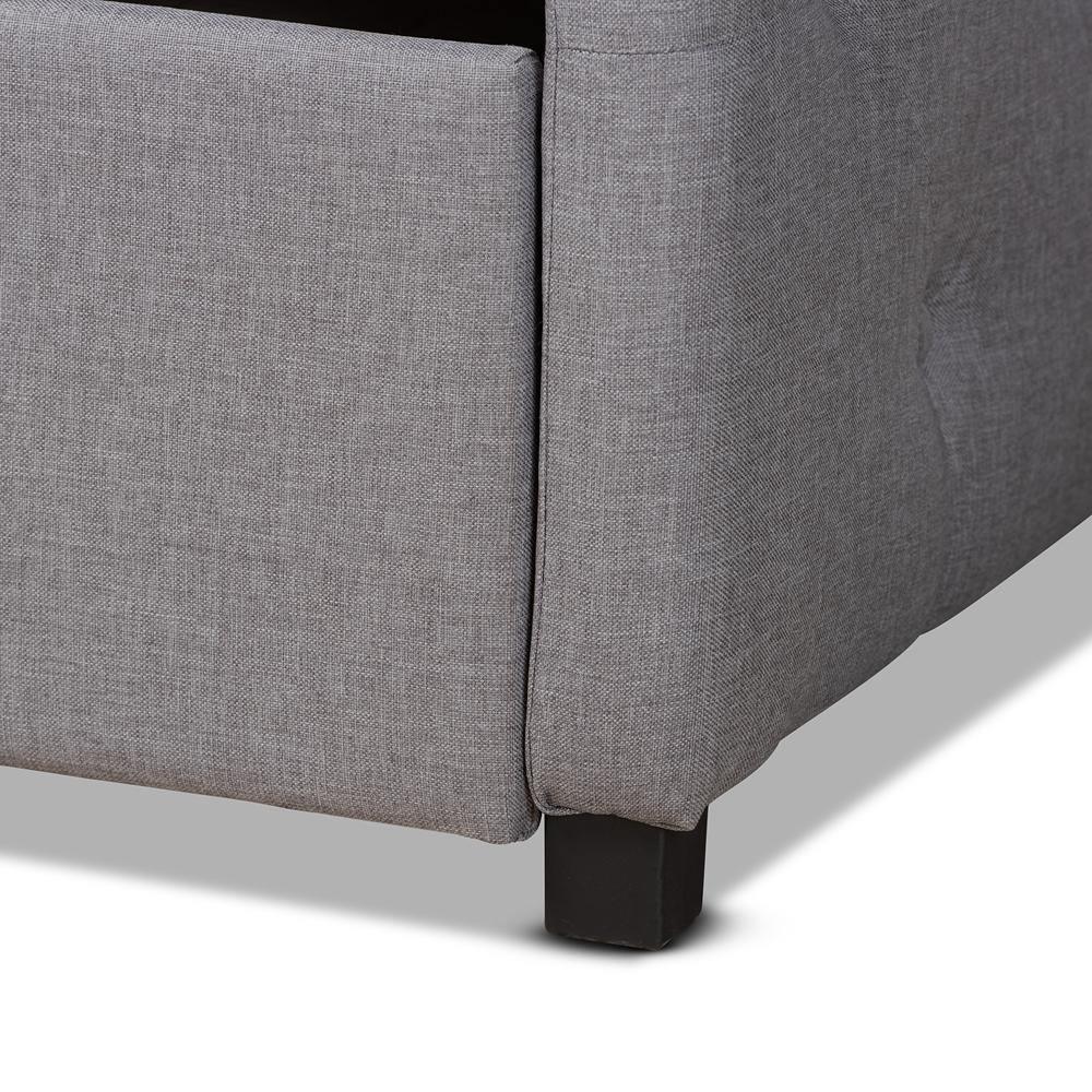 Becker Modern and Contemporary Transitional Grey Fabric Upholstered Full Size Daybed with Trundle FredCo
