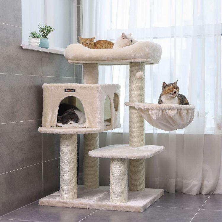 Beige Cat Tree 44" High FredCo