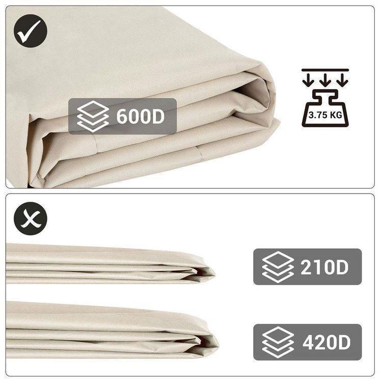 Beige Rectangular Patio Table Cover FredCo