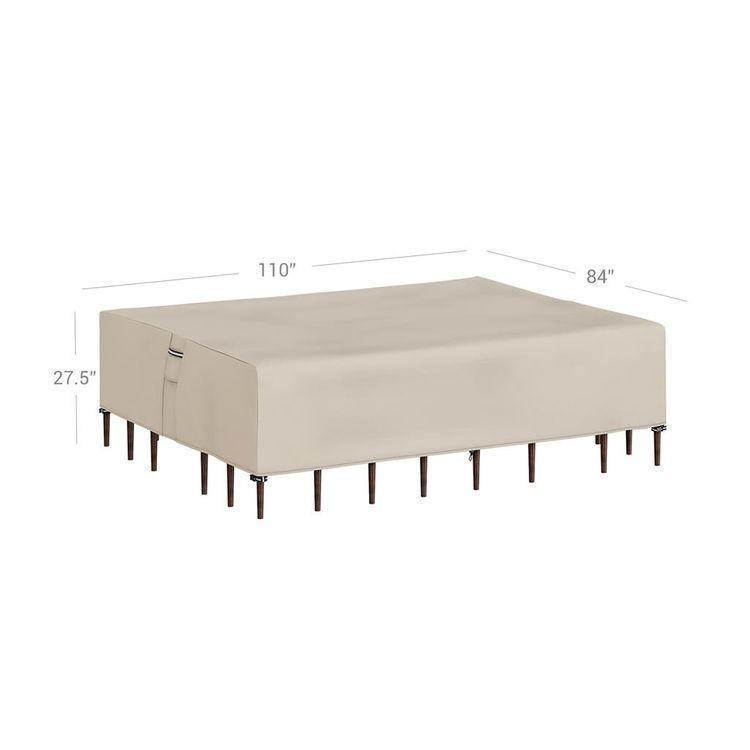 Beige Rectangular Patio Table Cover FredCo