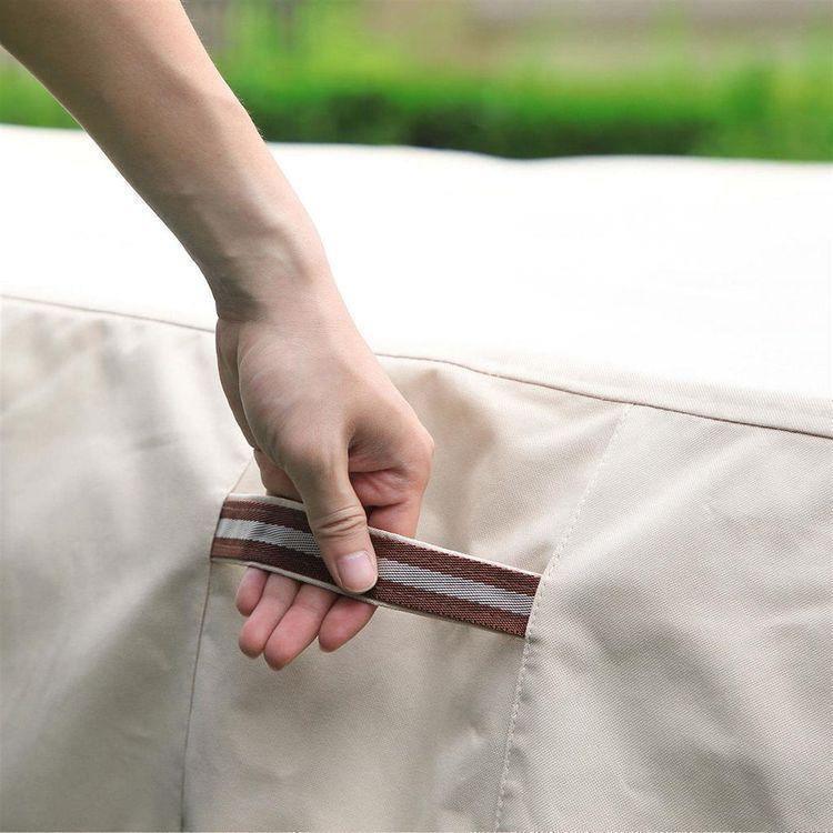 Beige Rectangular Patio Table Cover FredCo