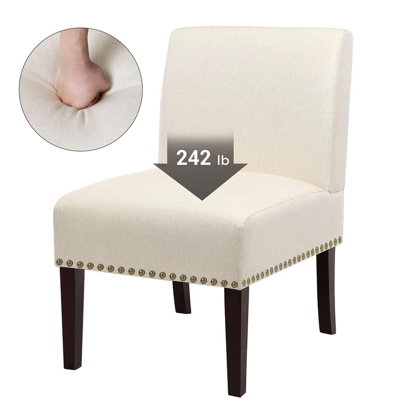 Beige Slipper Chair with Fabric Cover FredCo