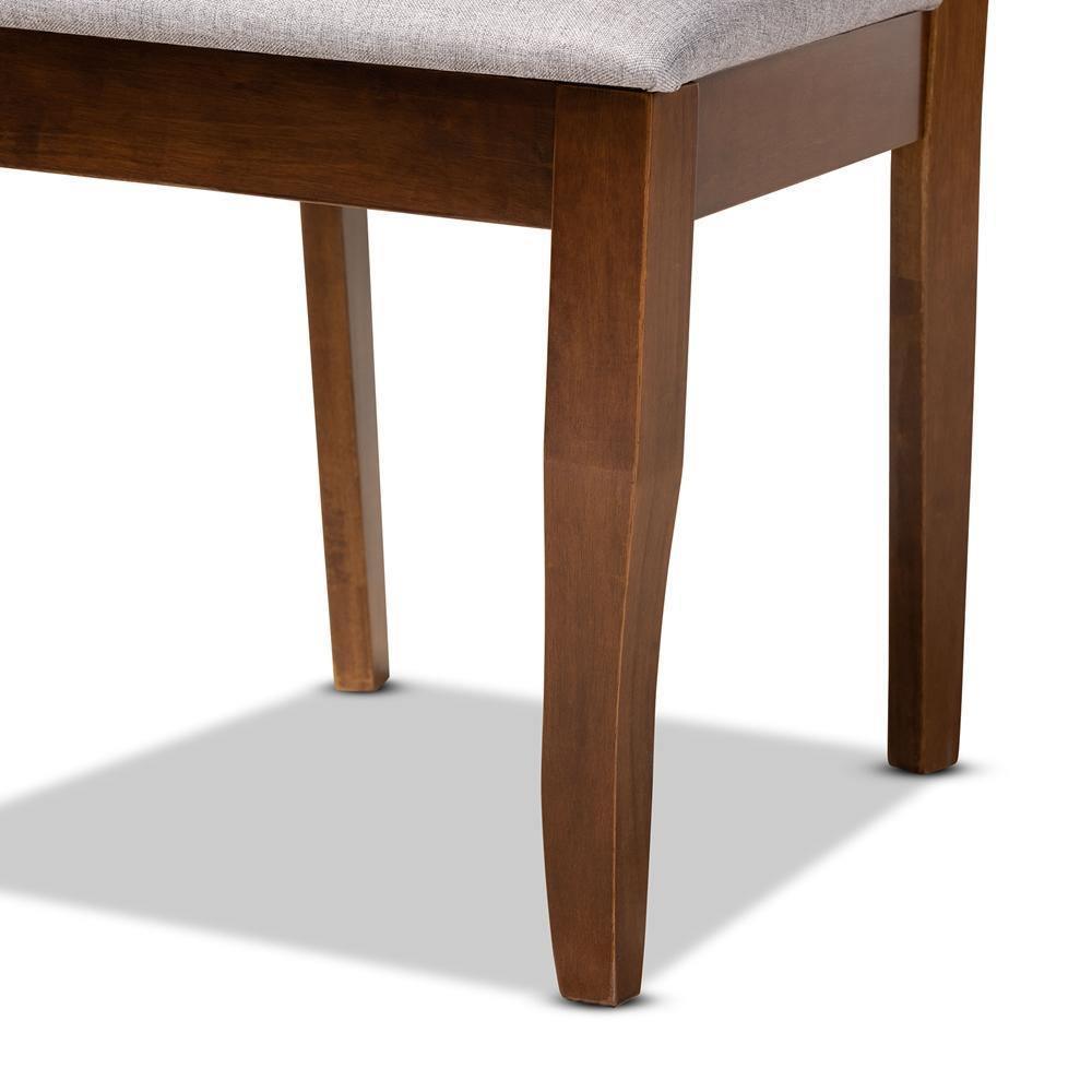 Beth Modern and Contemporary Grey Fabric Upholstered and Walnut Brown Finished Wood 5-Piece Dining Set FredCo