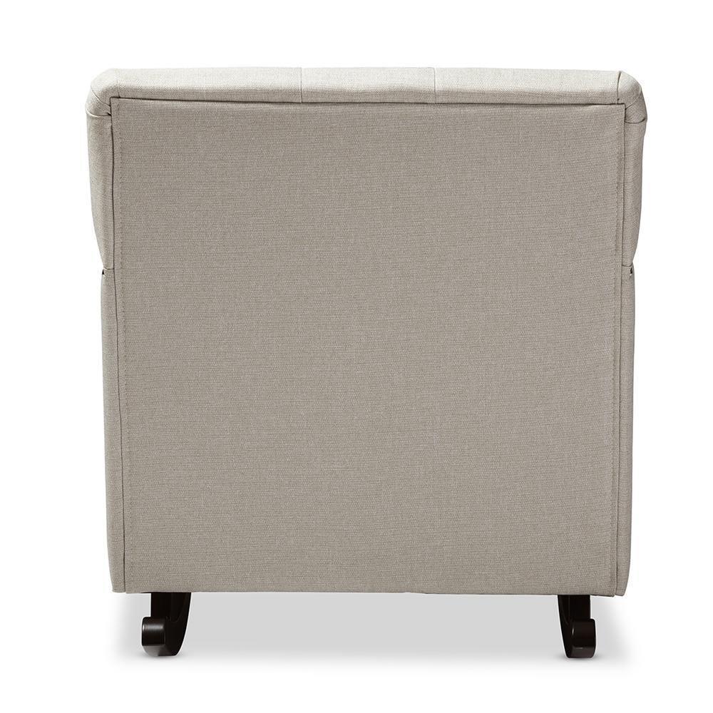Bethany Modern and Contemporary Light Beige Fabric Upholstered Button-tufted Rocking Chair FredCo