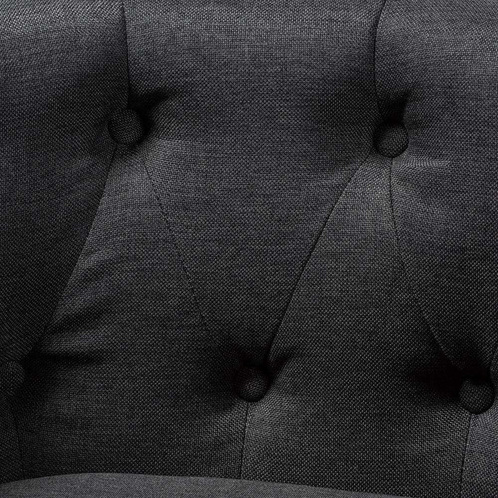 Bisset Classic and Traditional Gray Fabric Upholstered Chesterfield Chair FredCo