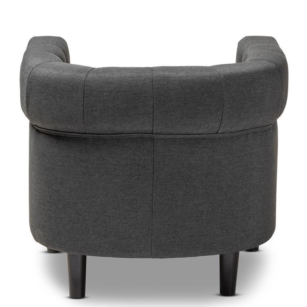 Bisset Classic and Traditional Gray Fabric Upholstered Chesterfield Chair FredCo