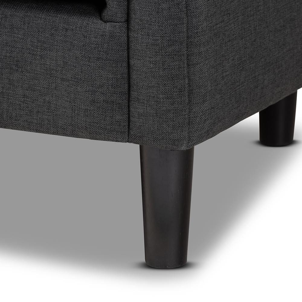Bisset Classic and Traditional Gray Fabric Upholstered Chesterfield Chair FredCo