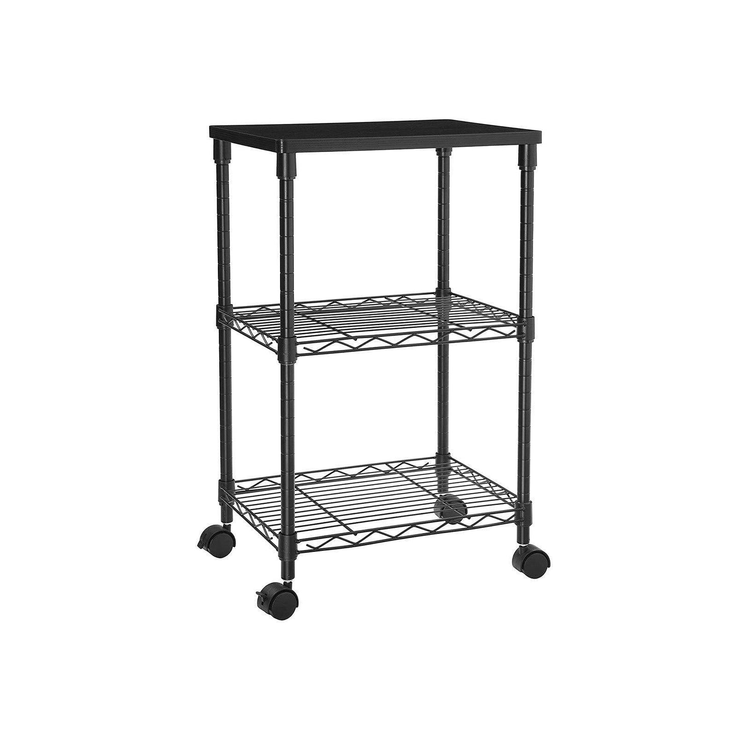 Black 3-Tier Printer Stand on Wheels FredCo