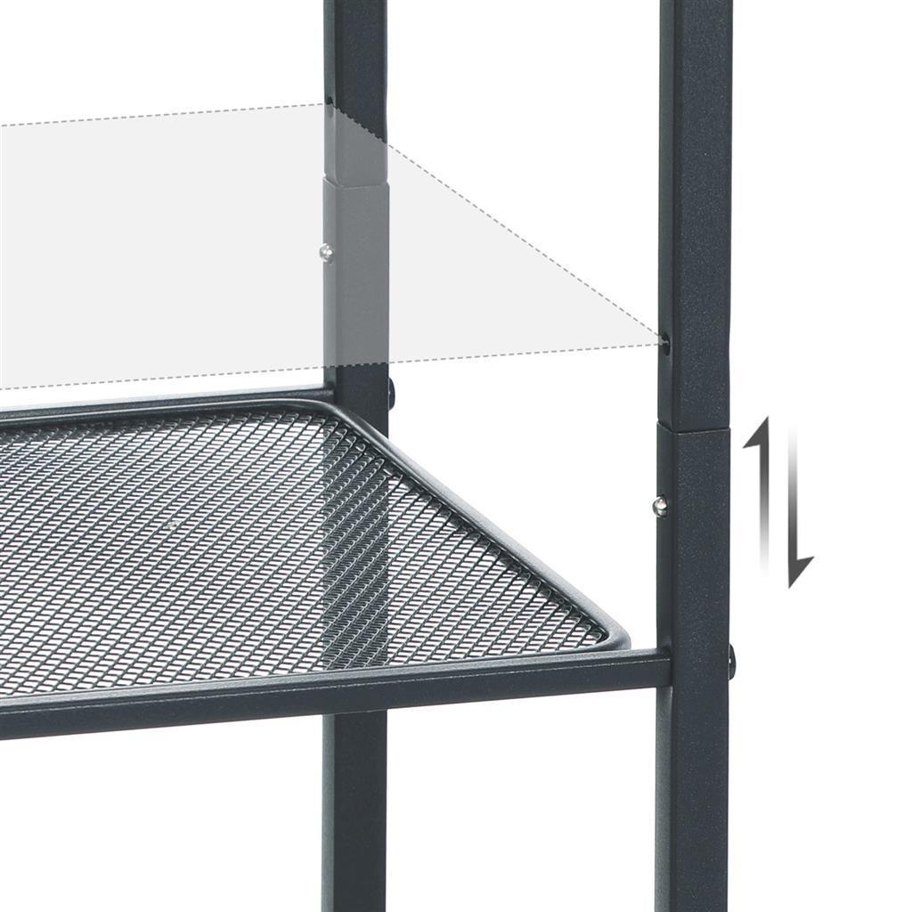 Black 5-tier Metal Storage Rack for Kitchen FredCo