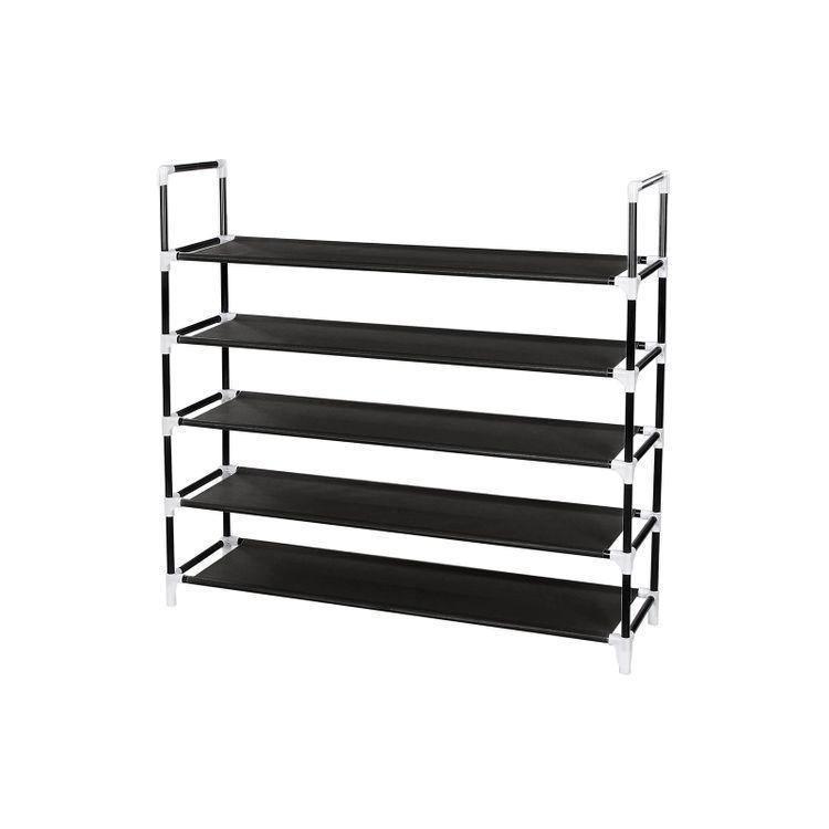 Black 5 Tiers Shoe Rack FredCo