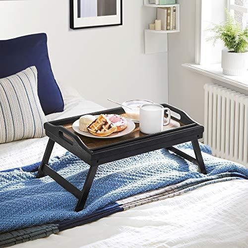 Black & Brown Bed Tray with Foldable Legs FredCo