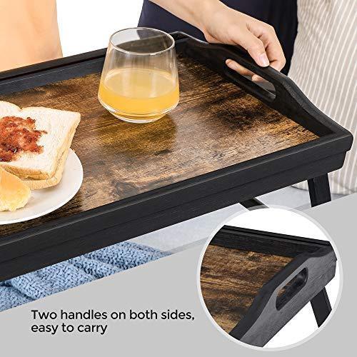 Black & Brown Bed Tray with Foldable Legs FredCo