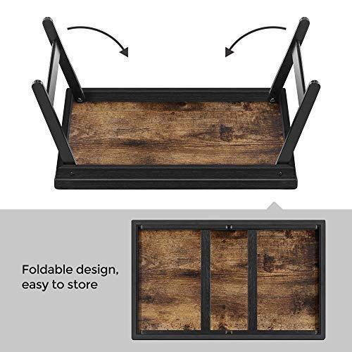 Black & Brown Bed Tray with Foldable Legs FredCo
