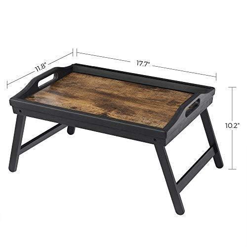 Black & Brown Bed Tray with Foldable Legs FredCo