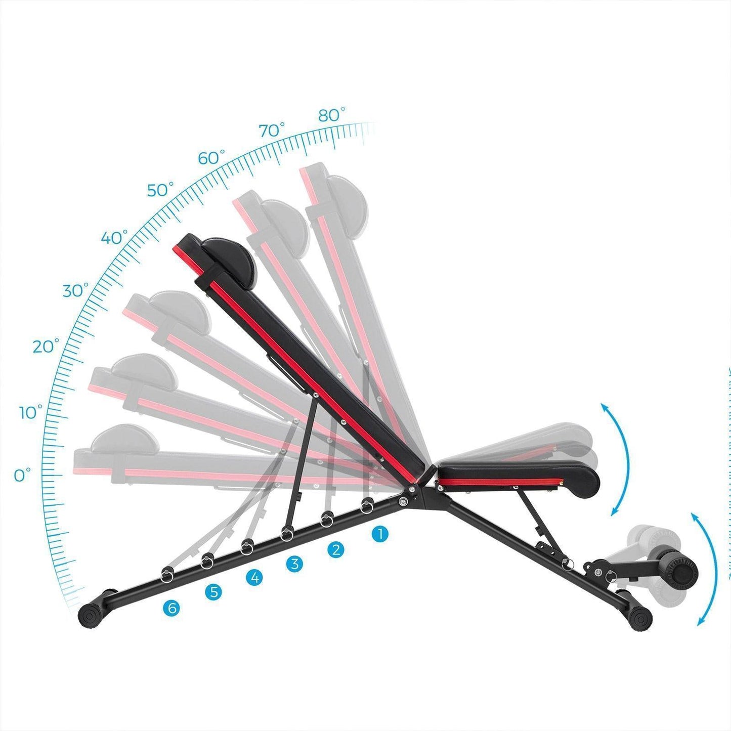Black & Red Dumbbell Bench with Adjustable Backrest FredCo