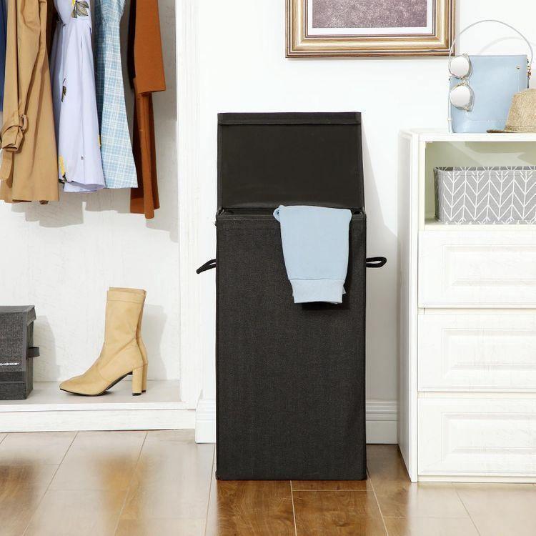 Black Fabric Laundry Hamper FredCo