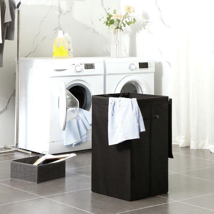 Black Fabric Laundry Hamper FredCo
