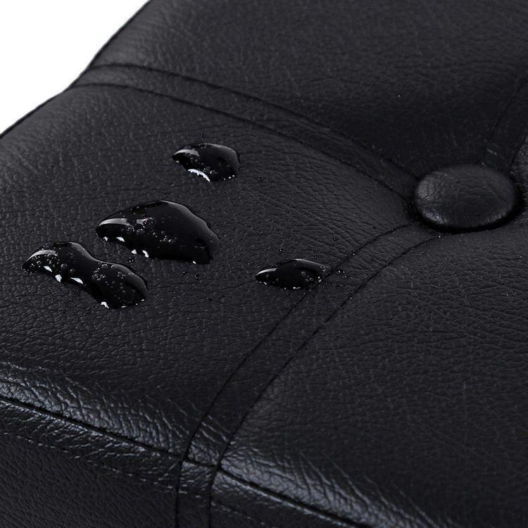 Black Faux Leather Ottoman FredCo