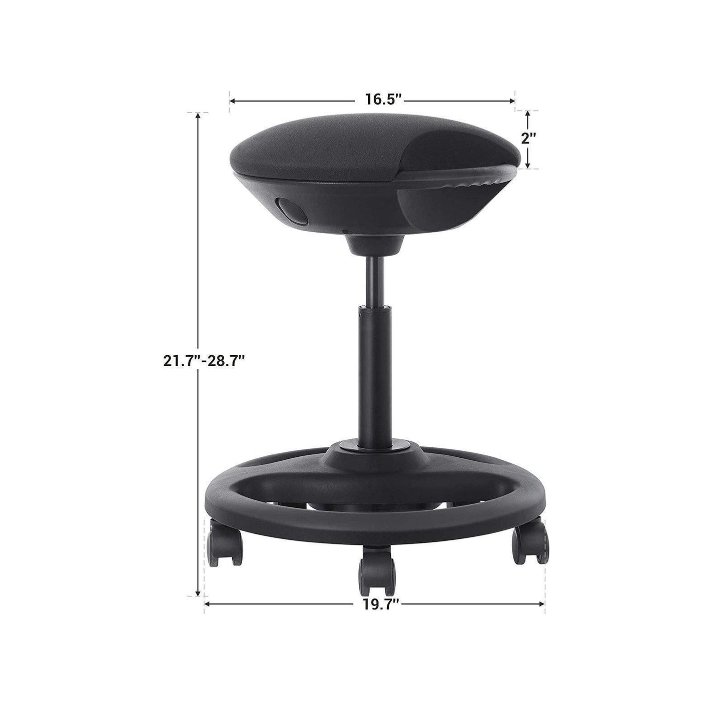 Black Height Adjustable Office Stool Chair FredCo