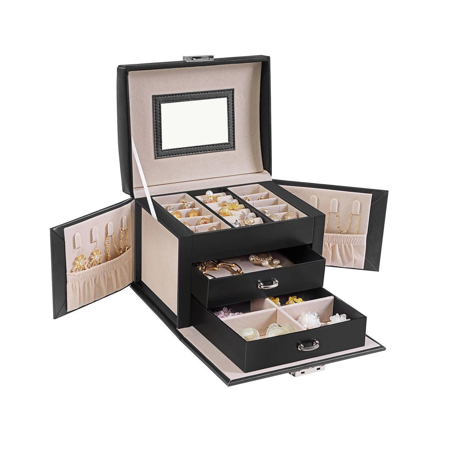 Black Jewelry Box with Lock FredCo