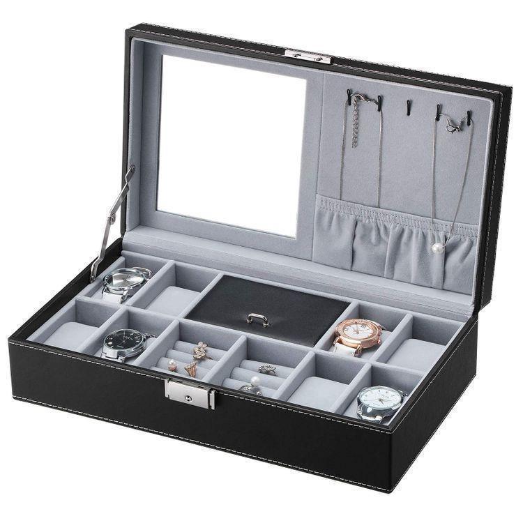 Black Lockable Watch Box FredCo