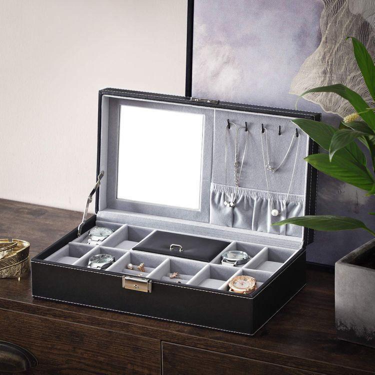 Black Lockable Watch Box FredCo