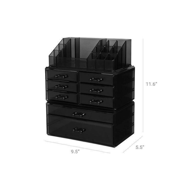 Black Makeup Organizer FredCo