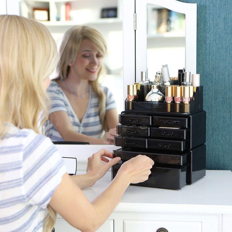 Black Makeup Organizer FredCo