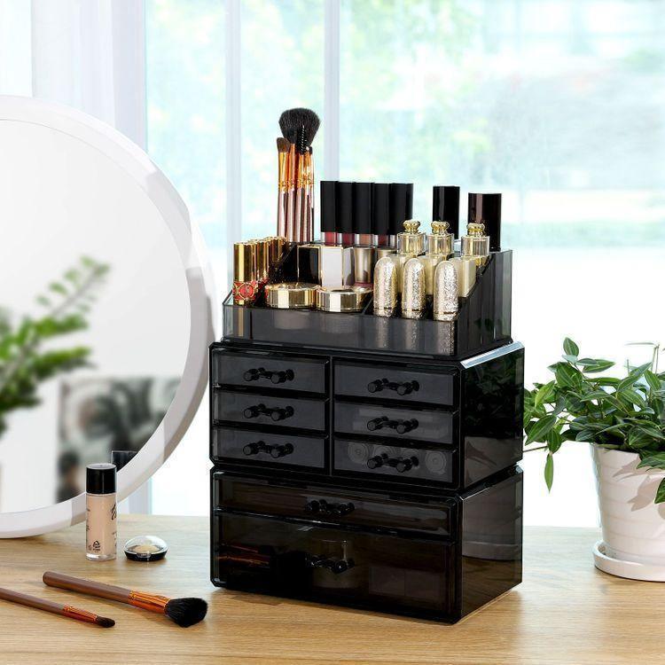 Black Makeup Organizer FredCo