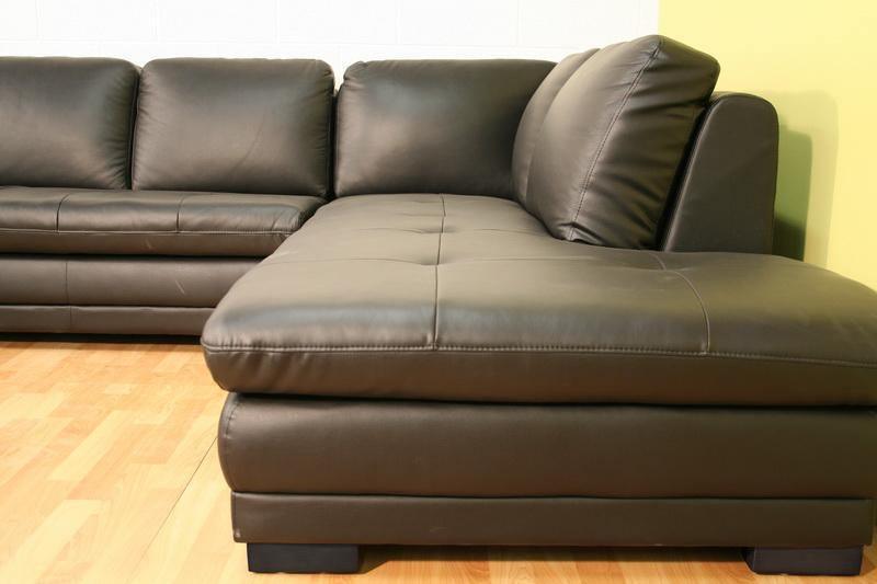 Black Sofa/Chaise Sectional FredCo