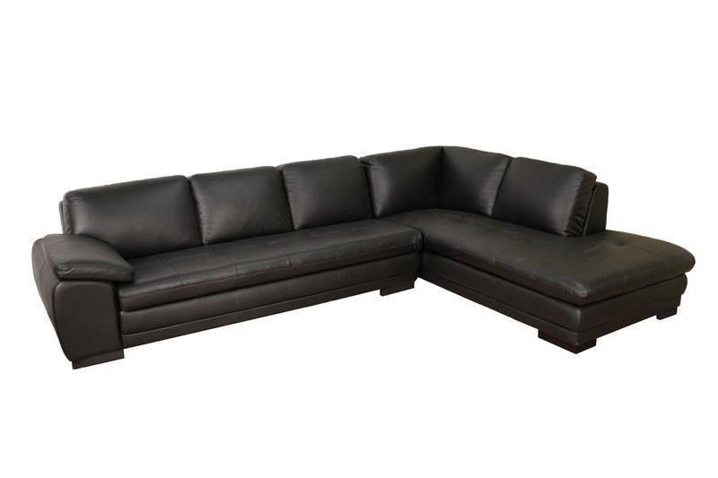 Black Sofa/Chaise Sectional FredCo
