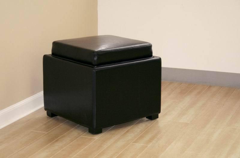 Black Tate Storage Ottoman FredCo