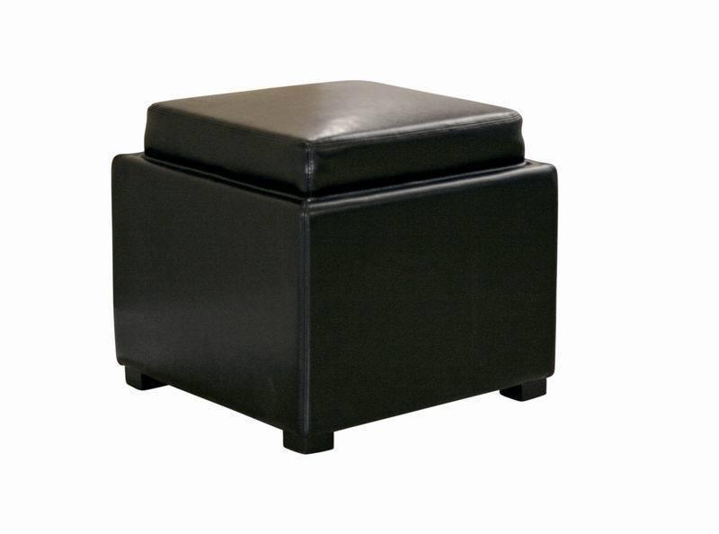 Black Tate Storage Ottoman FredCo