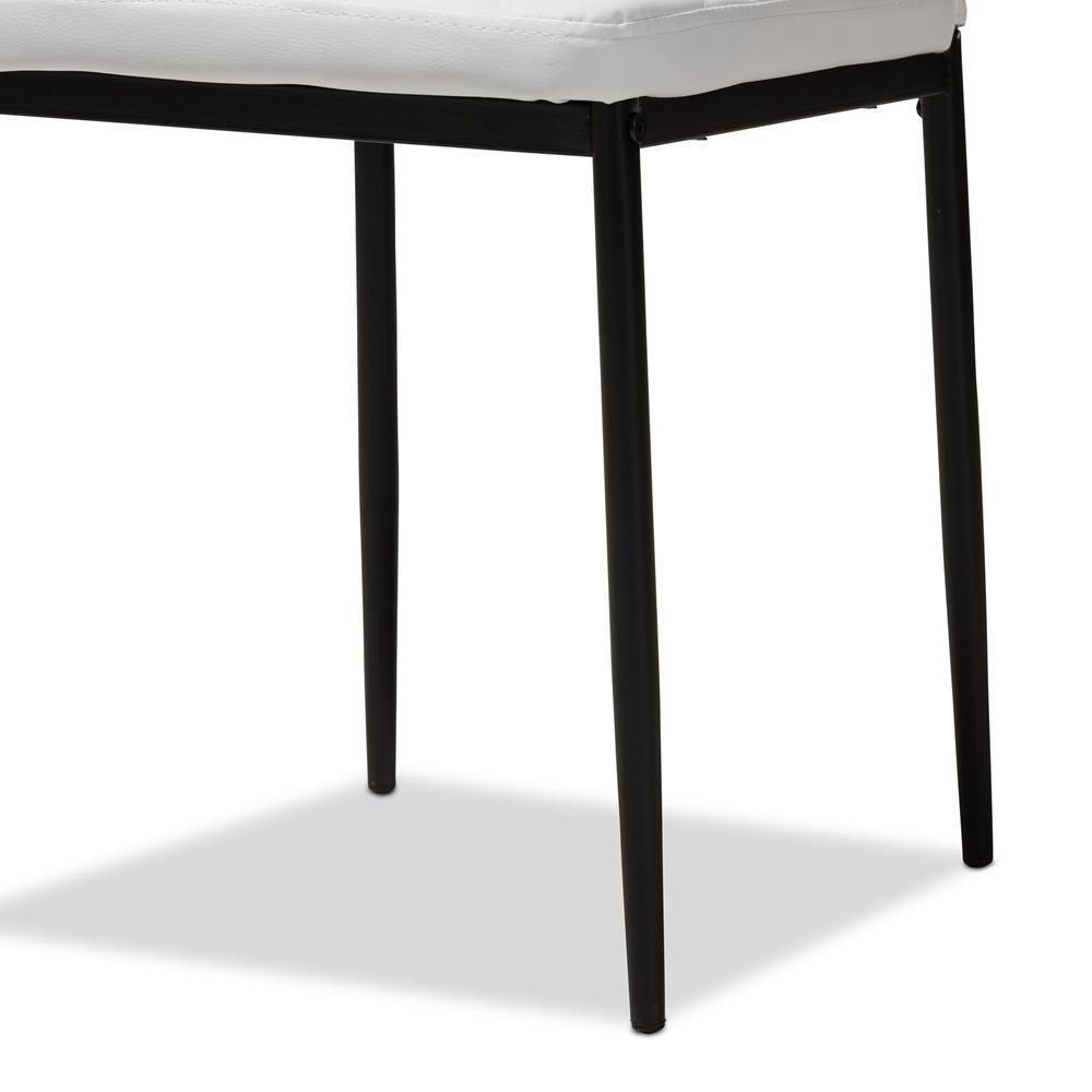 Blaise Modern and Contemporary White Faux Leather Upholstered Dining Chair (Set of 4) FredCo