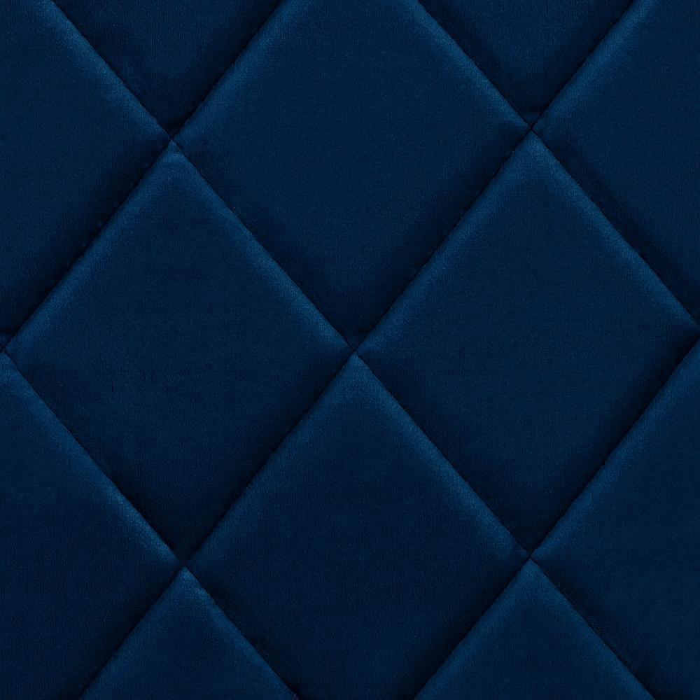 Blaise Modern Luxe and Glam Navy Blue Velvet Fabric Upholstered and Gold Finished Metal 4-Piece Dining Chair Set FredCo