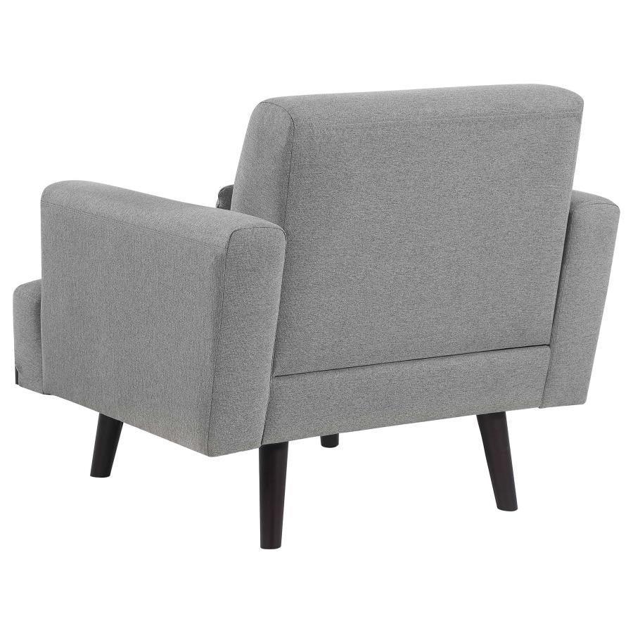 Blake 3-piece Upholstered Living Room Set with Track Arms Sharkskin and Dark Brown 511121-S3 Coaster FredCo